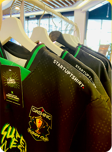 Custom jerseys on display