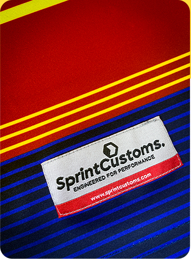 SprintCustoms woven label on a jersey
